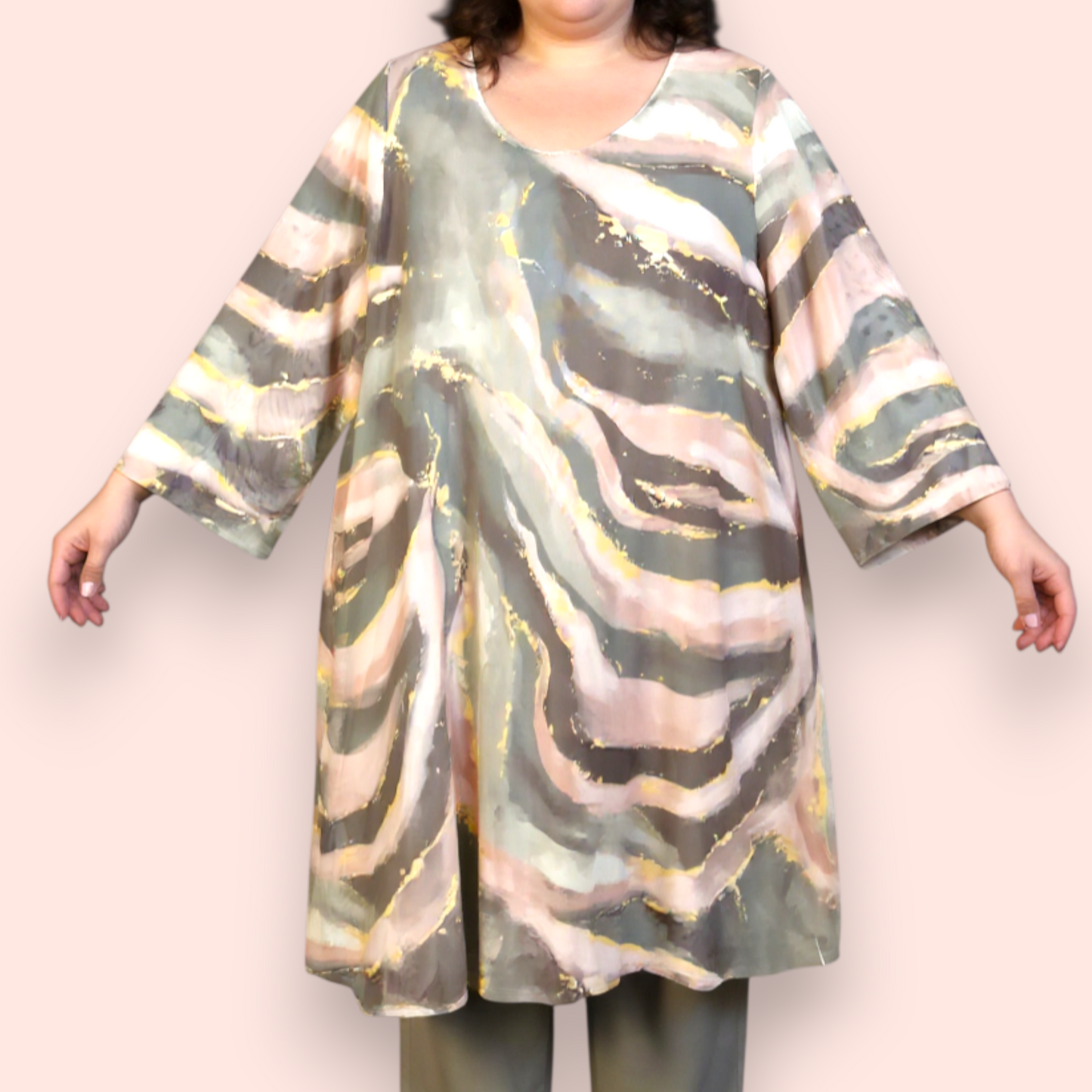 Maxi Maglia Doppia in Tulle e Viscosa Demi