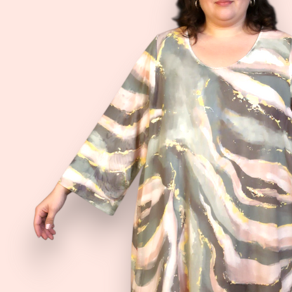 Maxi Maglia Doppia in Tulle e Viscosa Demi