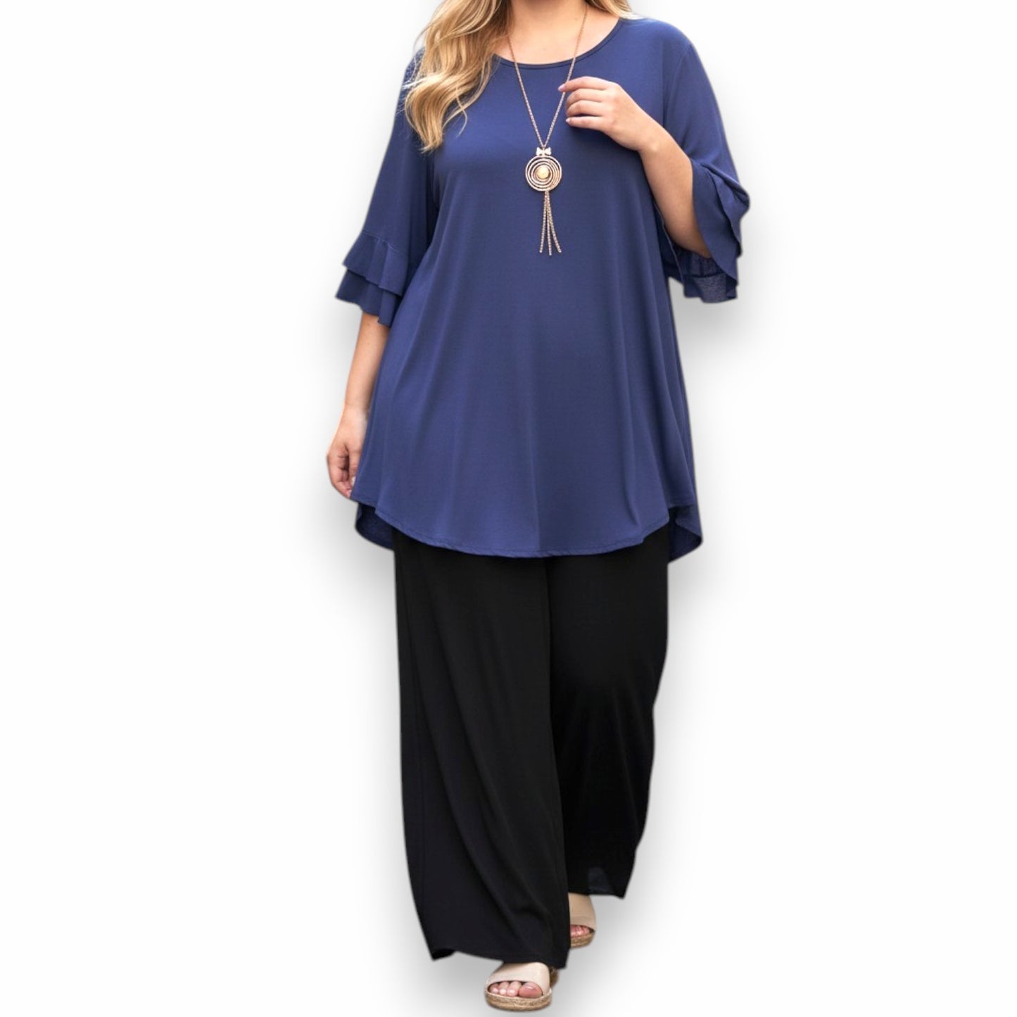 Maxi Maglia in Crepe Con Collana Veda