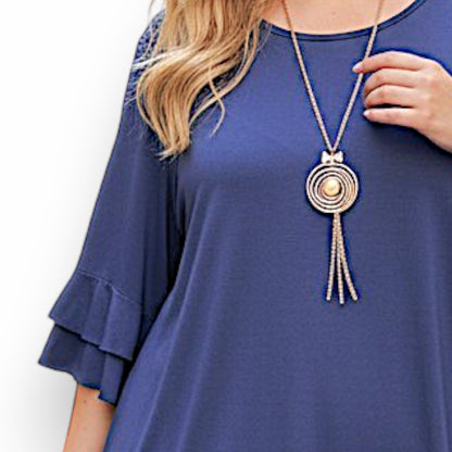 Maxi Maglia in Crepe Con Collana Veda