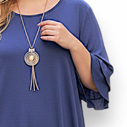 Maxi Maglia in Crepe Con Collana Veda