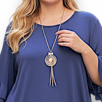 Maxi Maglia in Crepe Con Collana Veda