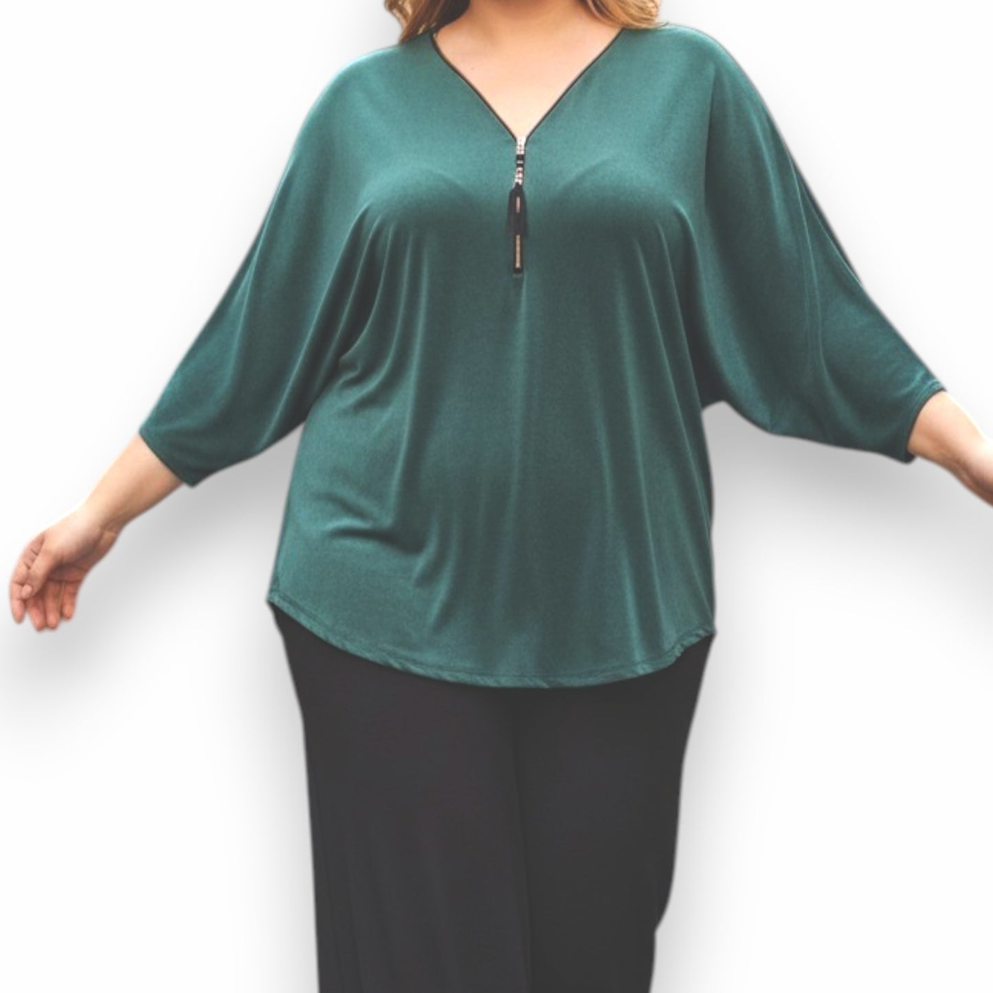 Maxi Maglia in Crepe Con Zip Olly
