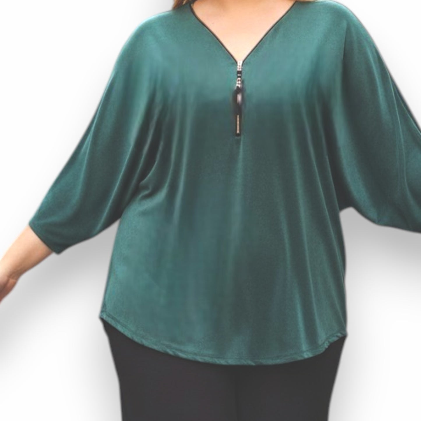 Maxi Maglia in Crepe Con Zip Olly