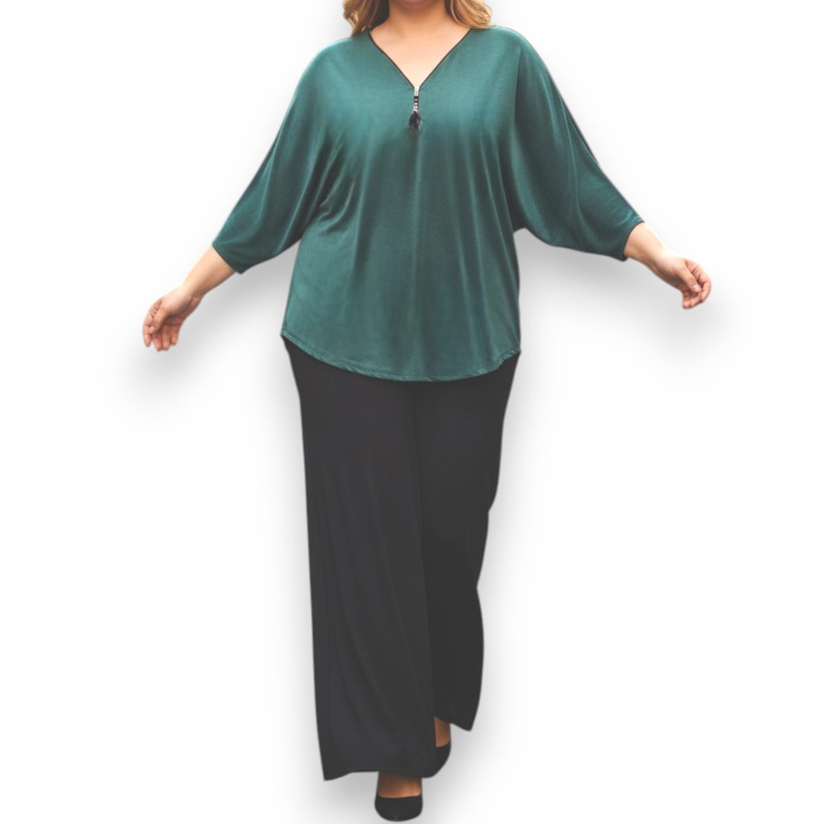 Maxi Maglia in Crepe Con Zip Olly