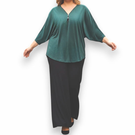 Maxi Maglia in Crepe Con Zip Olly