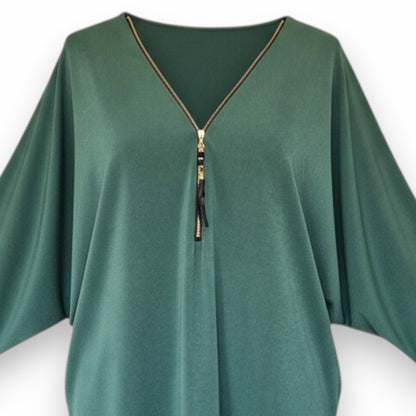 Maxi Maglia in Crepe Con Zip Olly