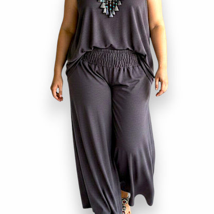 Maxi Pantalone Palazzo 100% Viscosa Marta