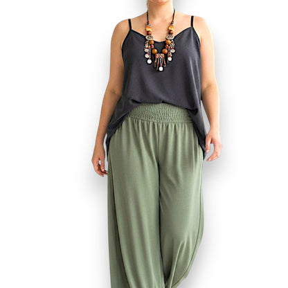 Maxi Pantalone Palazzo 100% Viscosa Mascia