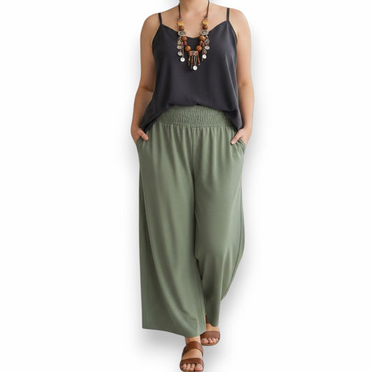 Maxi Pantalone Palazzo 100% Viscosa Mascia