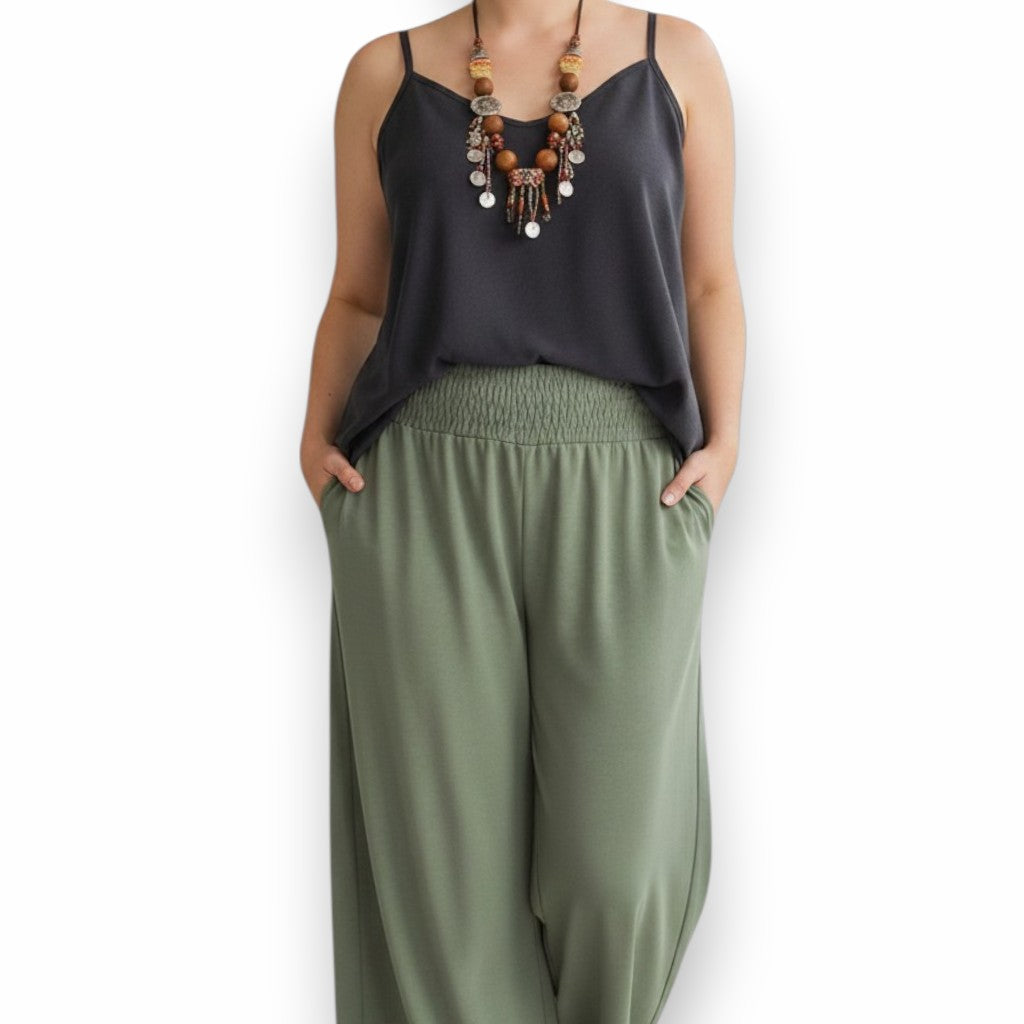 Maxi Pantalone Palazzo 100% Viscosa Mascia
