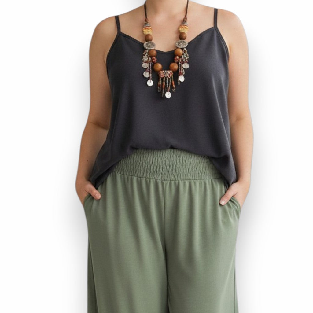 Maxi Pantalone Palazzo 100% Viscosa Mascia