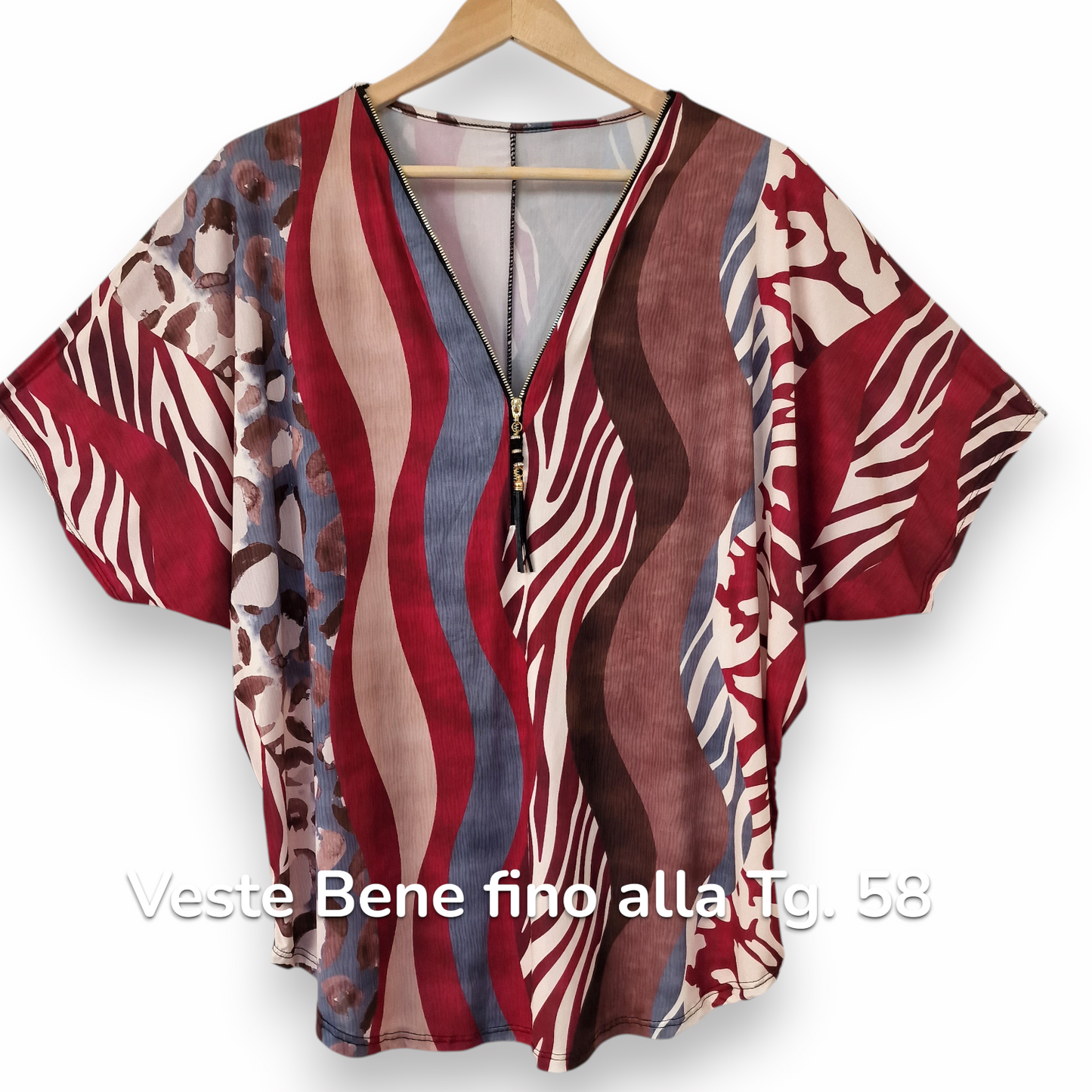 Maxi Maglia in Crepe Con Zip Penny
