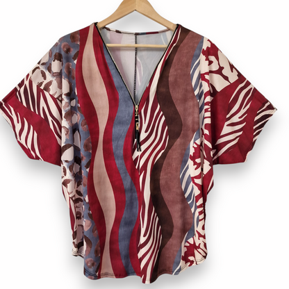 Maxi Maglia in Crepe Con Zip Penny