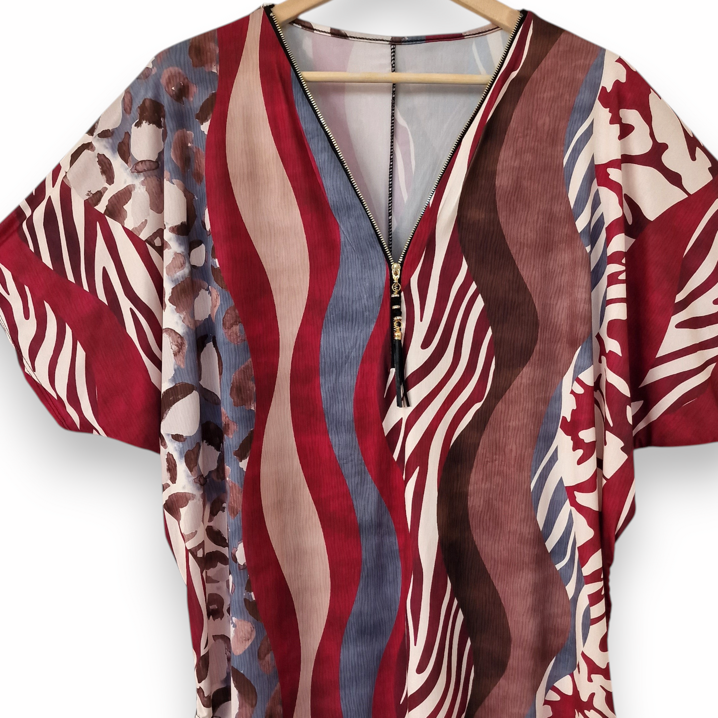 Maxi Maglia in Crepe Con Zip Penny