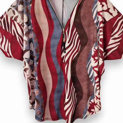 Maxi Maglia in Crepe Con Zip Penny