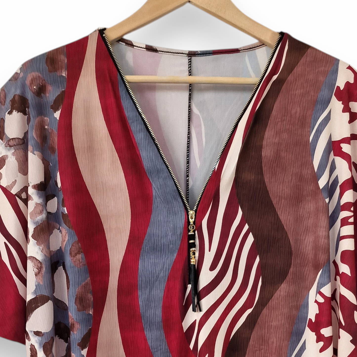 Maxi Maglia in Crepe Con Zip Penny