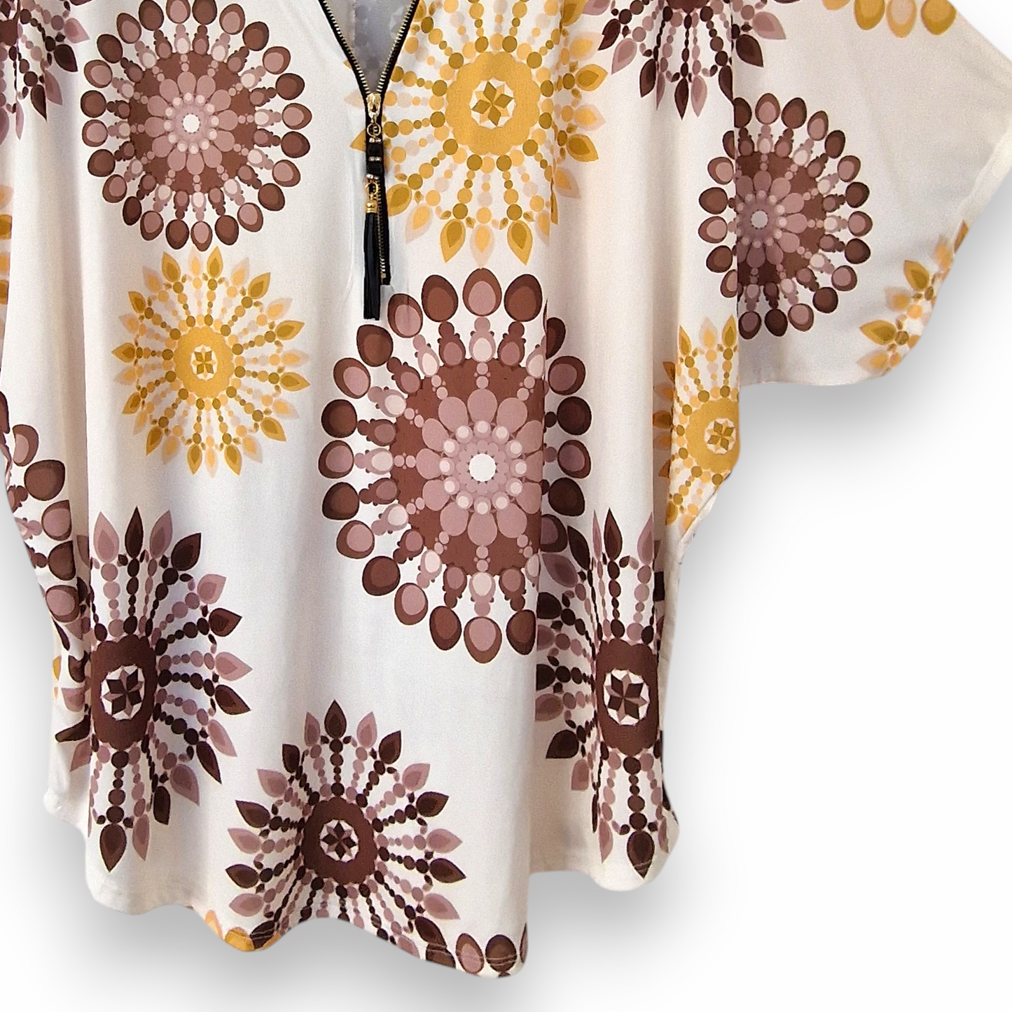Maxi Maglia in Crepe Con Zip Pina