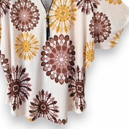 Maxi Maglia in Crepe Con Zip Pina