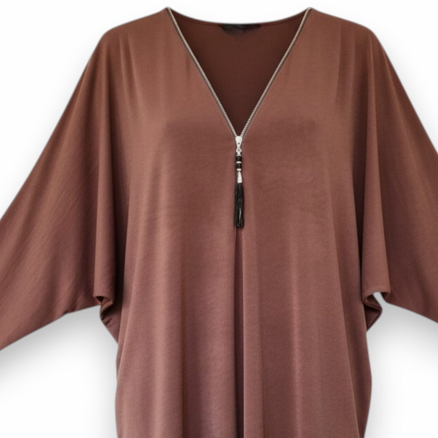 Maxi Maglia in Crepe Con Zip Orlanda