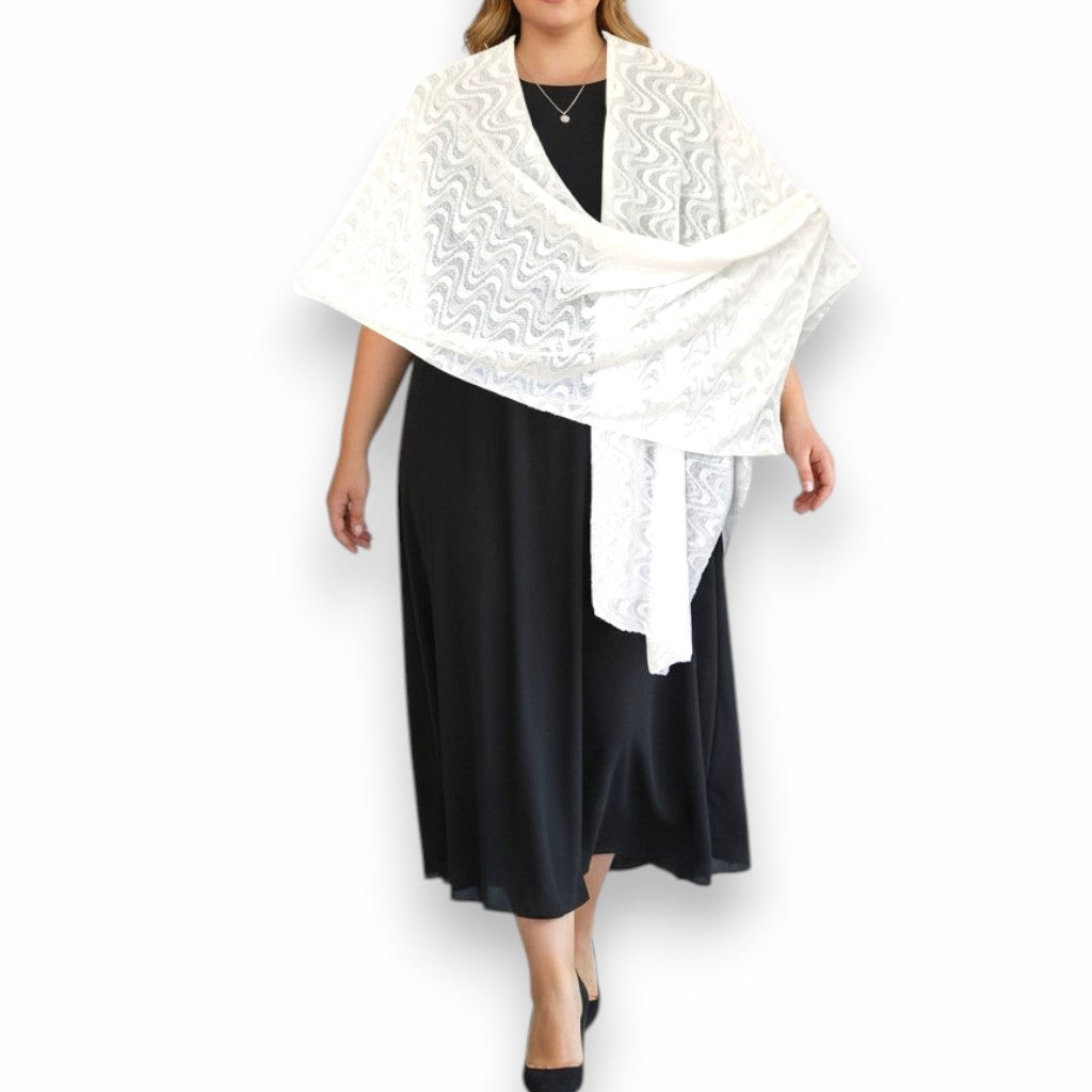 Maxi Stola in Pizzo Elasticizzato Sabrina