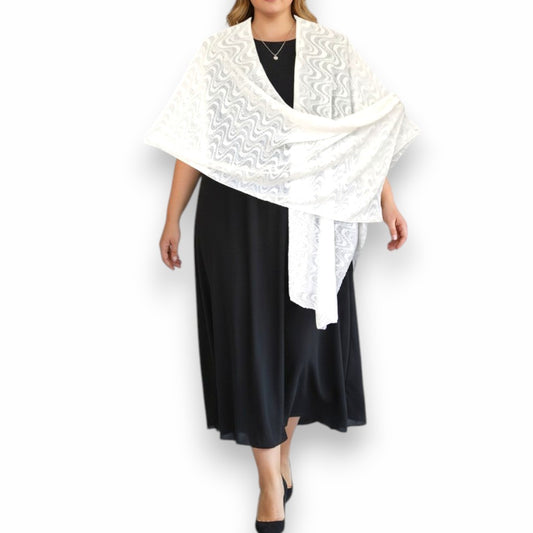 Maxi Stola in Pizzo Elasticizzato Sabrina