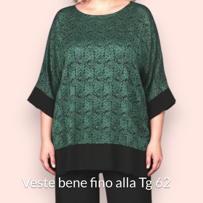 Completo Taglie Forti In Pizzo e Viscosa Edera