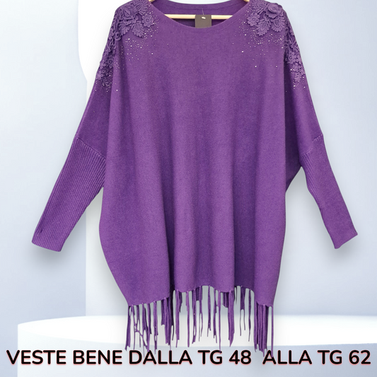 Maxi Maglia con Fiori e Strass Orione