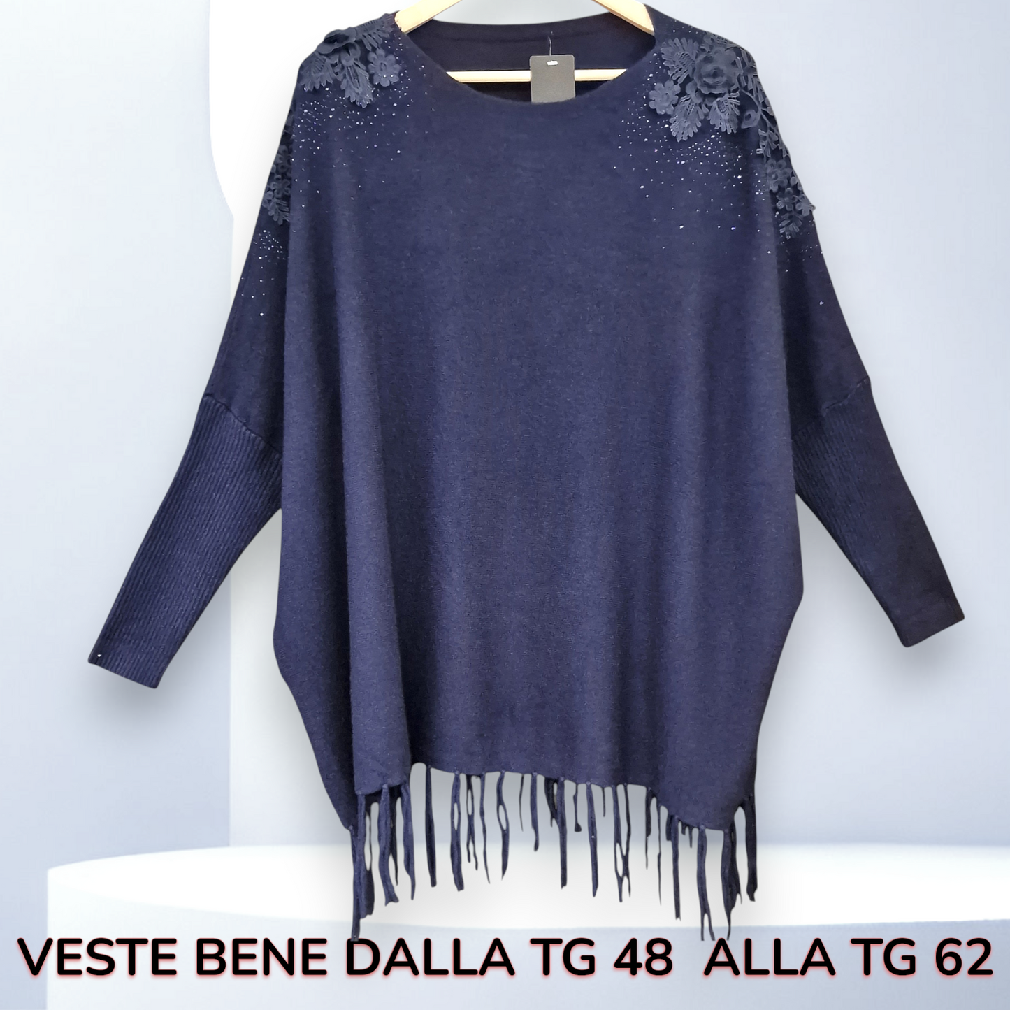 Maxi Maglia con Fiori e Strass Odette