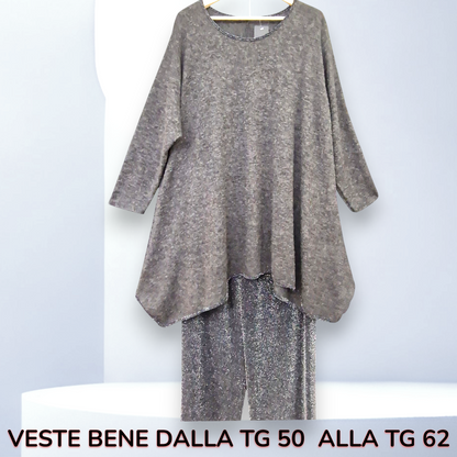 Maxi Completo con Pantalone in Lurex Roca