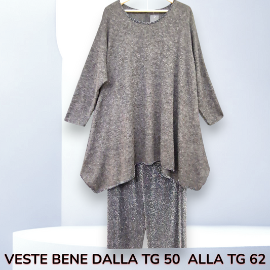 Maxi Completo con Pantalone in Lurex Roca