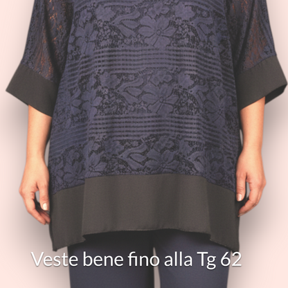 Completo Taglie Forti In Pizzo e Viscosa Ginepro