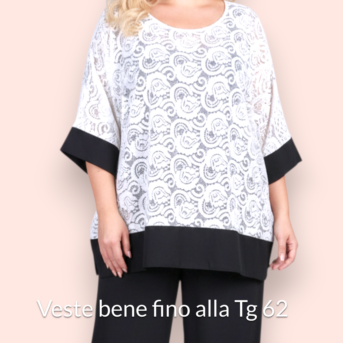 Completo Taglie Forti In Pizzo e Viscosa Gardenia