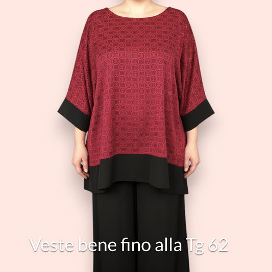 Completo Taglie Forti In Pizzo e Viscosa Gelsomino