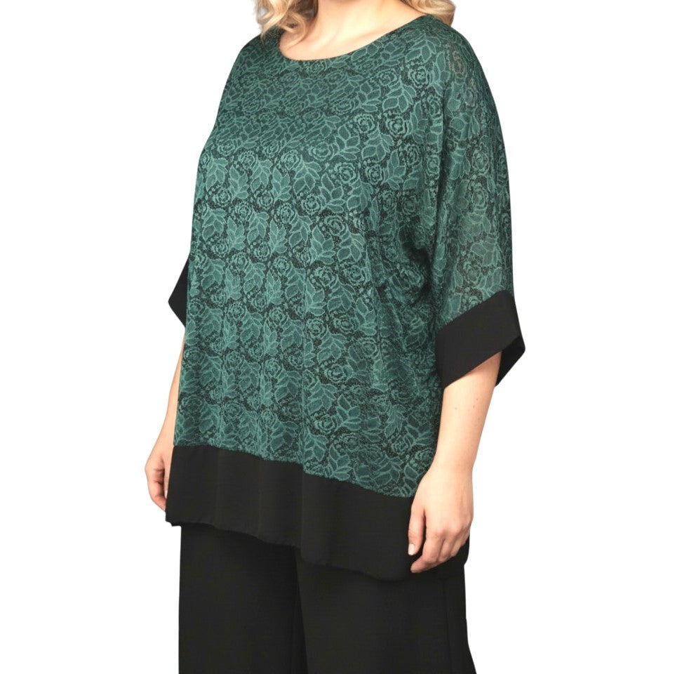 Maxi Maglia Doppia in Pizzo e Viscosa Aliosca