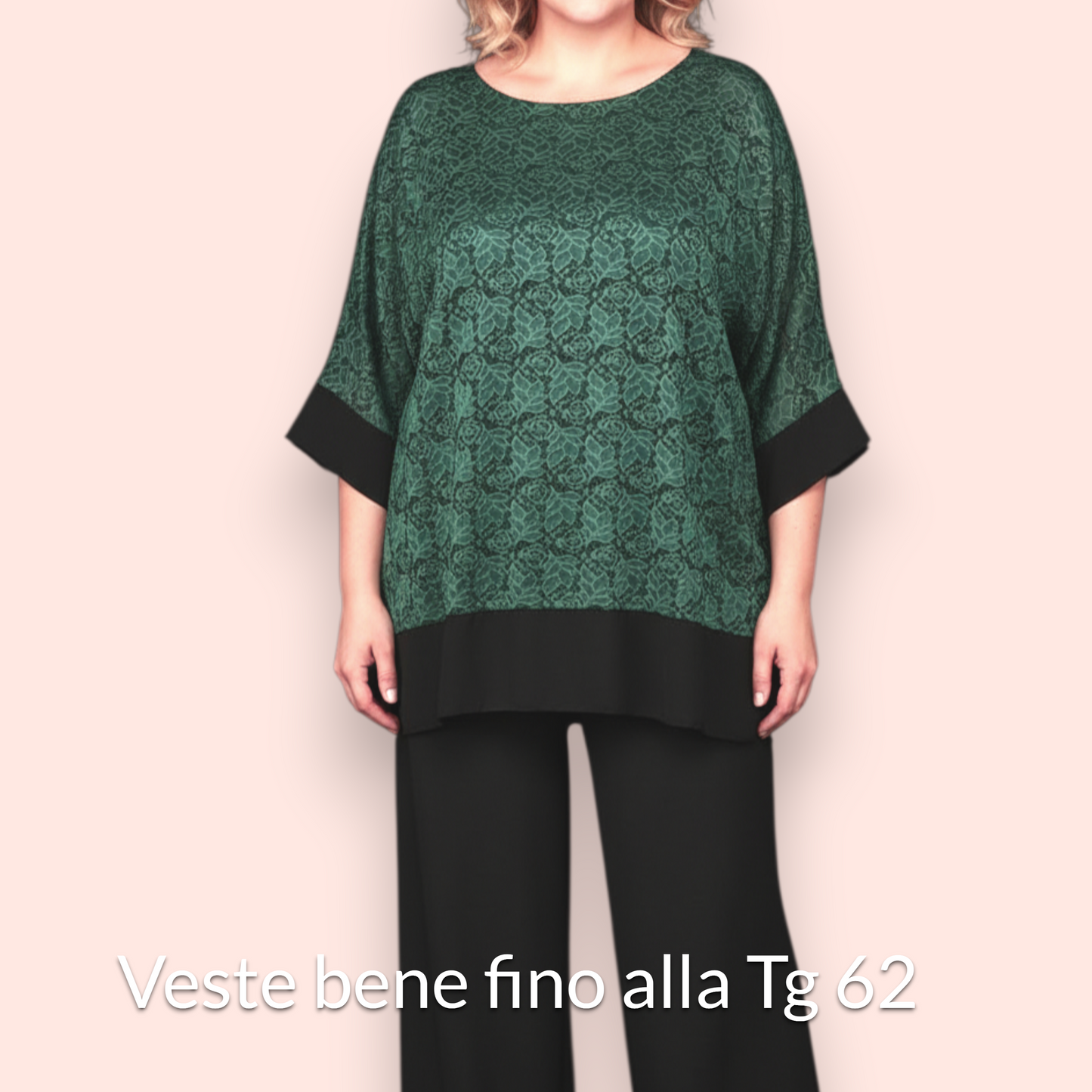 Completo Taglie Forti In Pizzo e Viscosa Edera