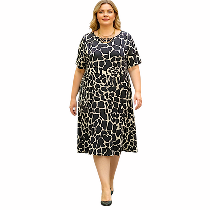 Maxi Abito in Crepe Fantasia Sandy