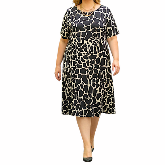 Maxi Abito in Crepe Fantasia Sandy