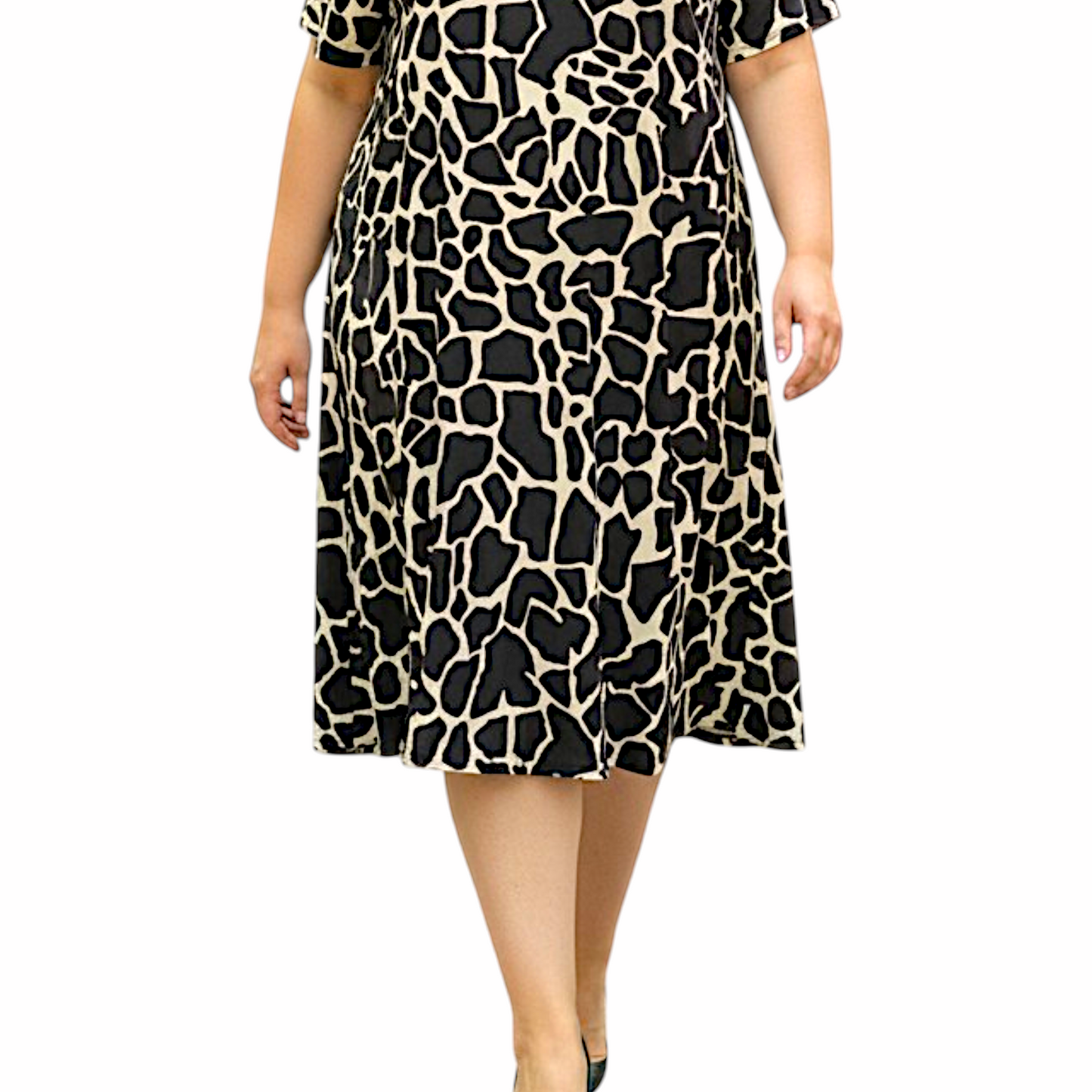 Maxi Abito in Crepe Fantasia Sandy