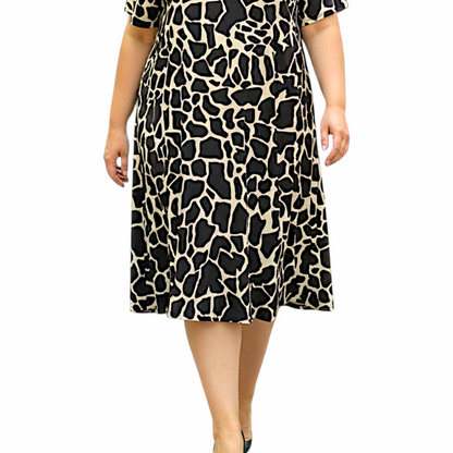 Maxi Abito in Crepe Fantasia Sandy