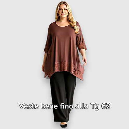 Maxi Maglia Rifinita in Pizzo Ionia