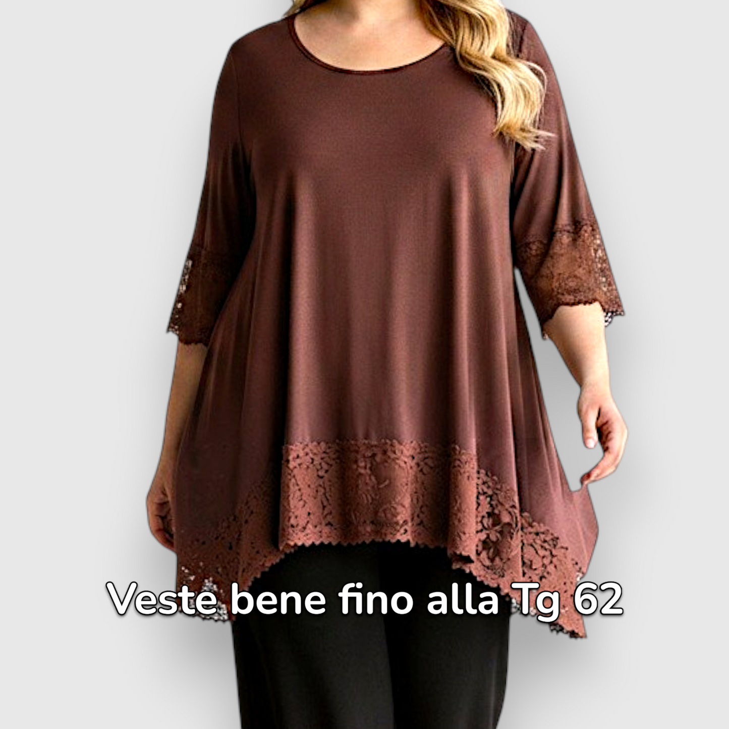 Maxi Maglia Rifinita in Pizzo Ionia