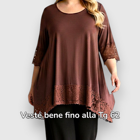 Maxi Maglia Rifinita in Pizzo Ionia
