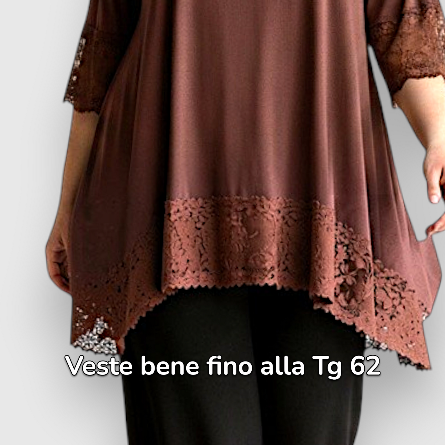 Maxi Maglia Rifinita in Pizzo Ionia