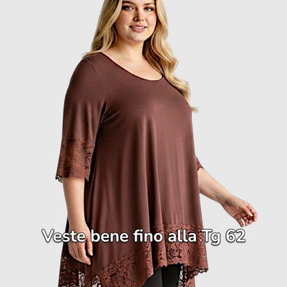 Maxi Maglia Rifinita in Pizzo Ionia