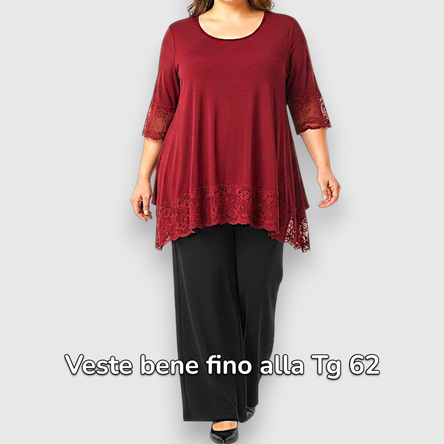 Maxi Maglia Rifinita in Pizzo Alda