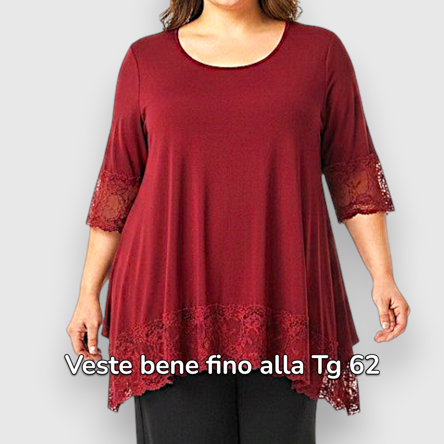 Maxi Maglia Rifinita in Pizzo Alda