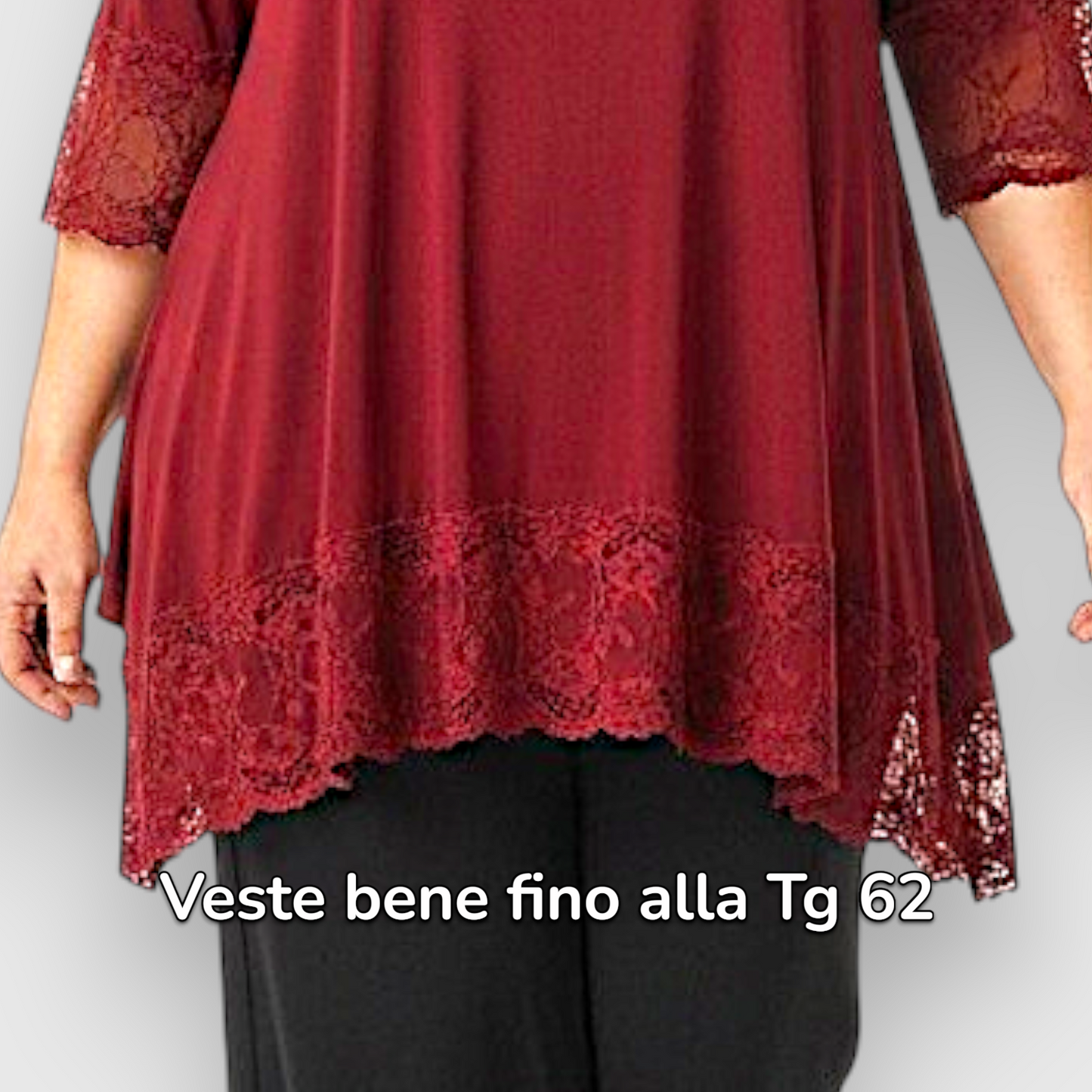Maxi Maglia Rifinita in Pizzo Alda