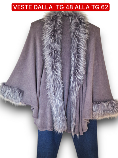 Maxi Mantella Con Pelliccia Lory