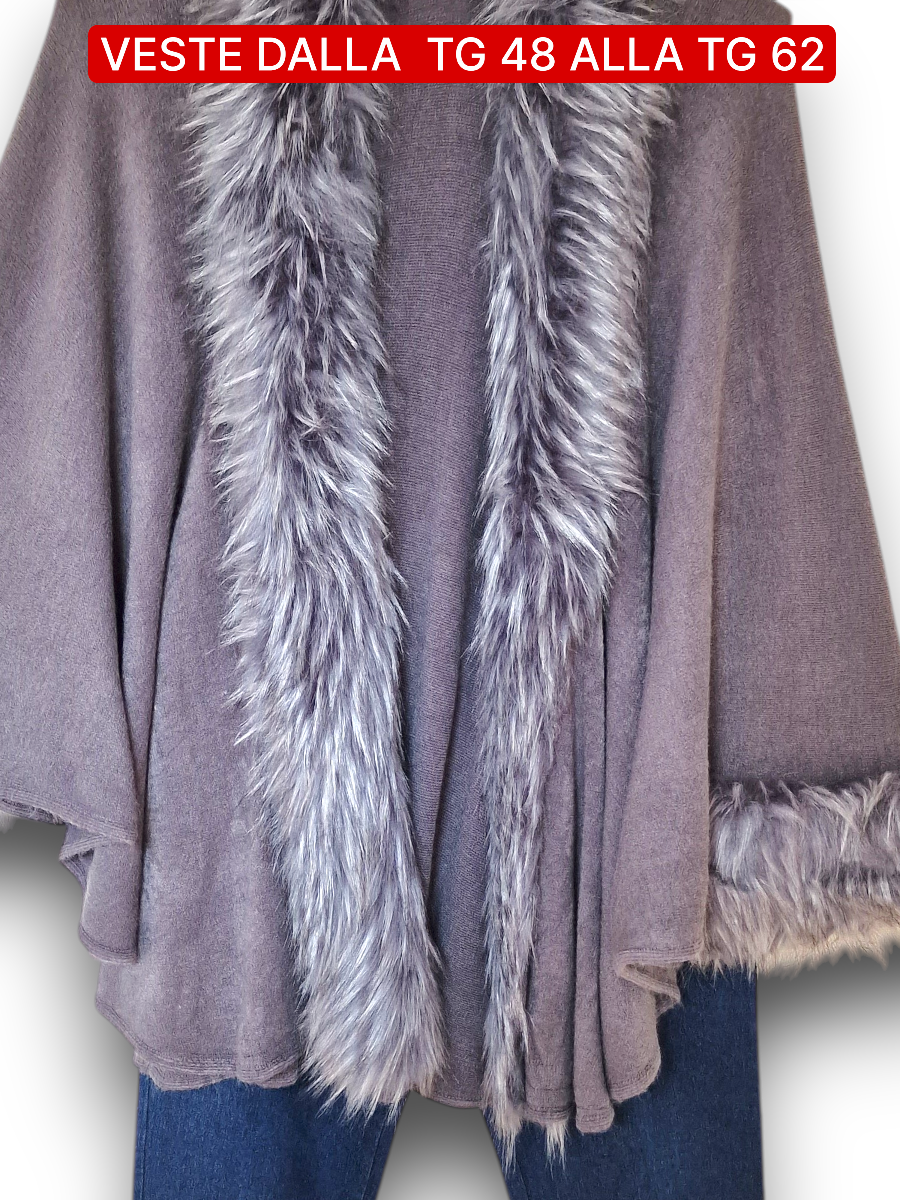 Maxi Mantella Con Pelliccia Lory